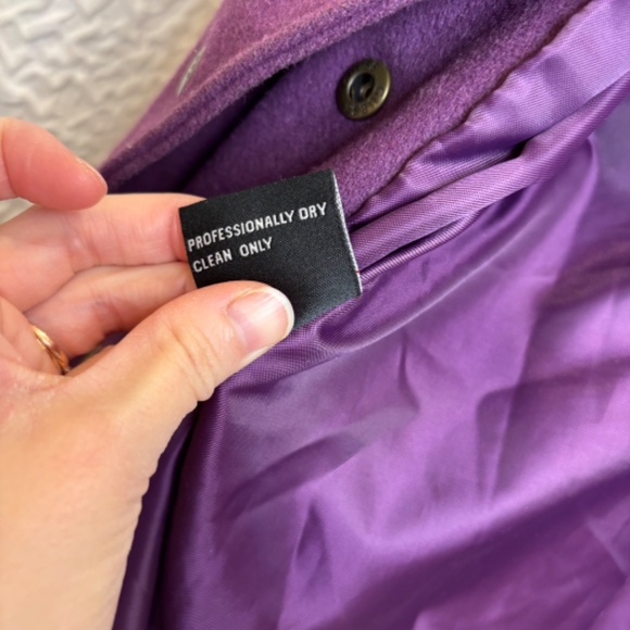 Guess Women's Purple Wool Peacoat Snap Button Embroidered Size M - Picture 5 of 13